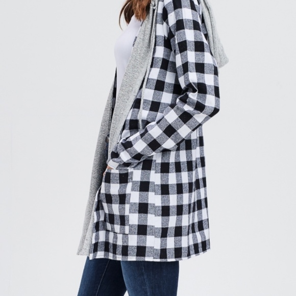 Hooded Flannel Cardi - Picture 2 of 2